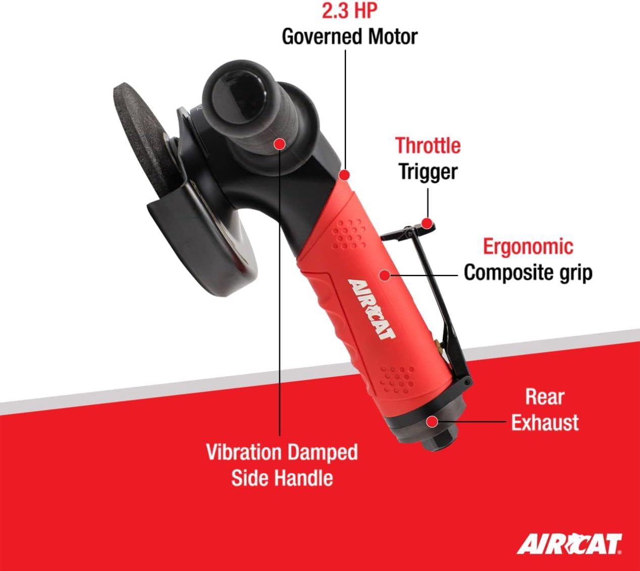 AirCat 2.3 HP Heavy Duty 5 In. Angle Grinder