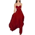 thumbnail image 2 of SAYOO Vestido largo para mujer, correa de espagueti, sin mangas, sin espalda, con cuello en V y plisado SAYOO Moda, 2 of 10