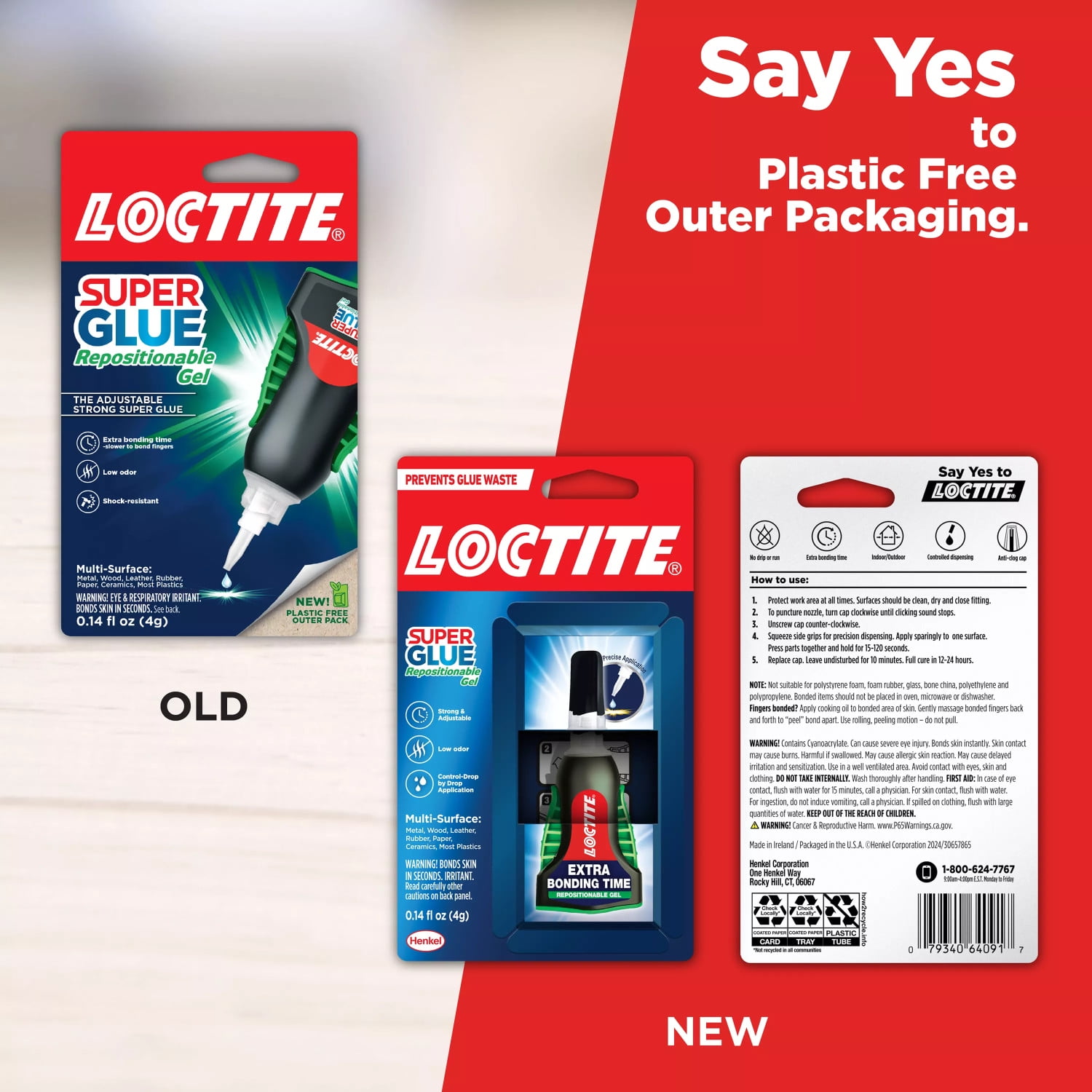 (4 pack) Loctite Super Glue Extra Time Control, Pack of 1, Clear 0.14 fl oz Bottle