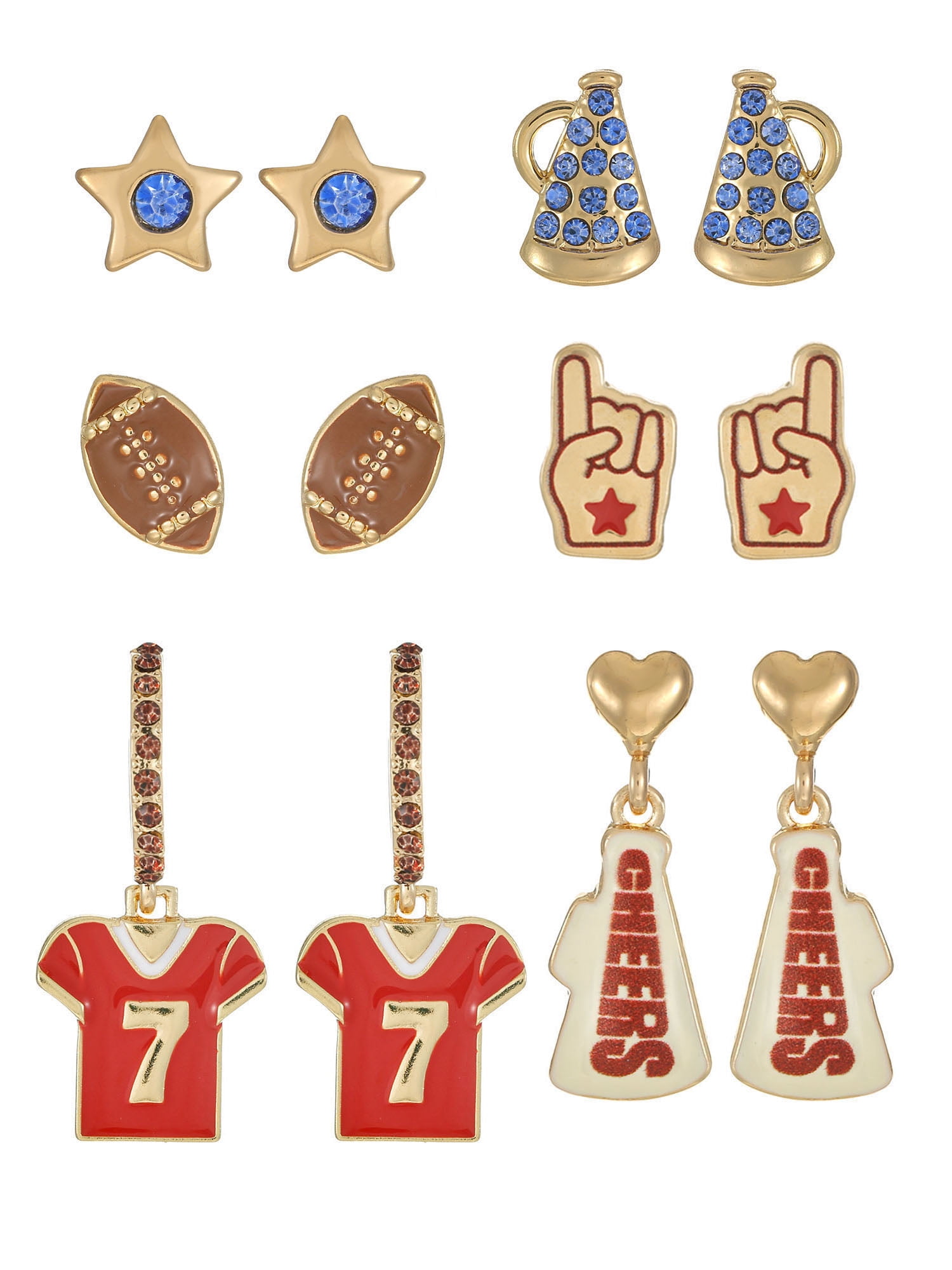 Packed Party Stadium Spirit 6-Piece Earring Set