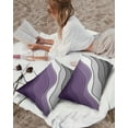 thumbnail image 3 of Outdoor Waterproof Throw Pillow Covers Set of 2 Purple Grey Modern Geometric Pillowcases Lumbar Outdoor Pillows Cushion Case 20x12 Inch Abstract Beach Patio Pillows for Couch Sofa Bed Garden, 3 of 7