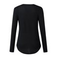 thumbnail image 4 of ZXZY Women Cross V Neck Lace-Up Long Sleeves Solid Color Top, 4 of 5