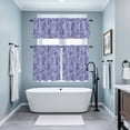 thumbnail image 3 of Purple Navy Blue Kitchen Curtains Sets for Windows 36 Inch Length, Retro Botanical Abstract Art Rod Pocket Window Treatments Tier Curtains and Valances Set for Bedroom/Bathroom, 3 of 8