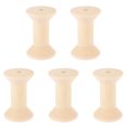 thumbnail image 1 of 5pcs Sewing Thread Spools Natural Wood Winding Spools DIY Craft Bobbins, 1 of 8