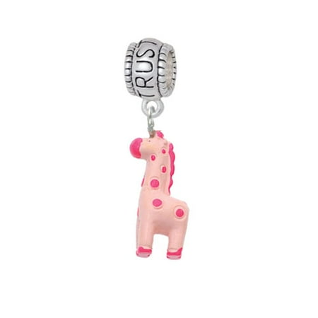 Resin Pink Geronimo the Giraffe - Trust In God Charm Bead