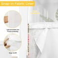 thumbnail image 4 of No Hook Shower Curtain with Snap in Liner, Easter Watercolor Bunny Blossom Flower Waterproof Fabric Bathroom Curtain Mesh Top Window, Pink Blue Floral on Linen Shower Curtains 72x84in, 4 of 9