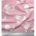 thumbnail image 1 of Soimoi Rayon Fabric Bamboo Tree,Moon & Stork Bird Printed Fabric 1 Yard 56 Inch Wide, 1 of 3