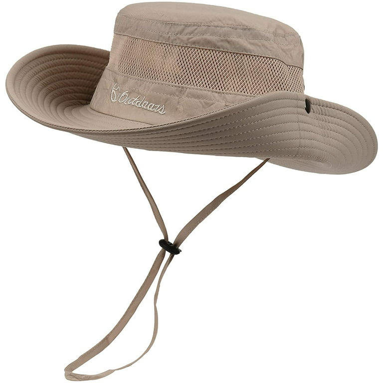 Safari Men's Sun Hats Beach Boonie Hat Wide Brim Fishing Hats Women Summer  Outdoors Bucket Caps Dark Khaki & Beige 