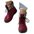 thumbnail image 3 of Gyexs Women's Snow Boots Tall, Womens Winter Shoes, Adjustable, Zip, Riding, Moc Toe, Men's Fashion, Red, Size 9.5, 3 of 8