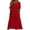 Deep Red, variant on Women's Striped Maxi Dress, Tie Cuff Short Sleeve Casual Midi Dresses, Loose Fit A-Line Summer Vertical Stripe T Shirt Sundress with Pockets for Home and Office