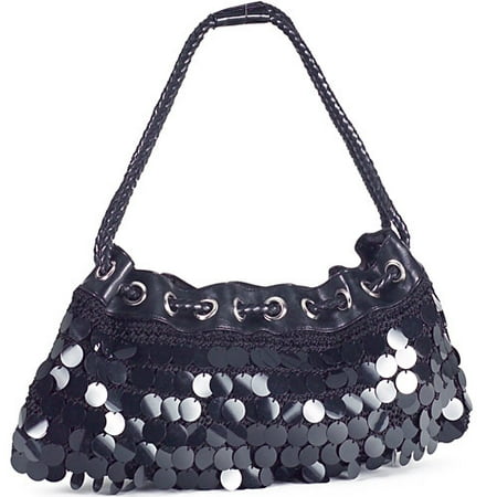 Portia Paillette Crochet Drawstring Bag