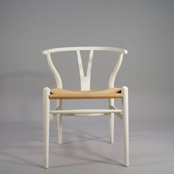 Heavenly Collection | Wishbone White Wood Dining Chair for Kitchen or Dining Room