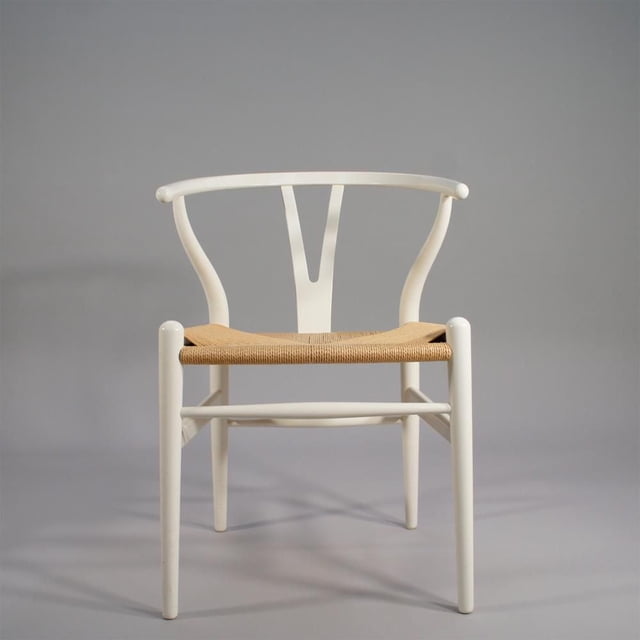 Heavenly Collection | Wishbone White Wood Dining Chair for Kitchen or Dining Room