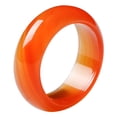 thumbnail image 1 of Anillo de cristal de cornalina roja con banda lisa de ágata natural para mujeres y niñas., 1 of 5