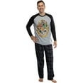 thumbnail image 6 of Harry Potter Mens' 2-Piece Hogwarts Plaid Raglan Long-Sleeve Pajama Pant Set - Gryffindor Slytherin Hufflepuff Ravenclaw, 6 of 6
