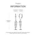 thumbnail image 5 of MULA Mother's day Retro Feather Tassel 925 Sterling Silver Hoop Earrings 5A Zircon for Women Jewelry Gift, 5 of 5