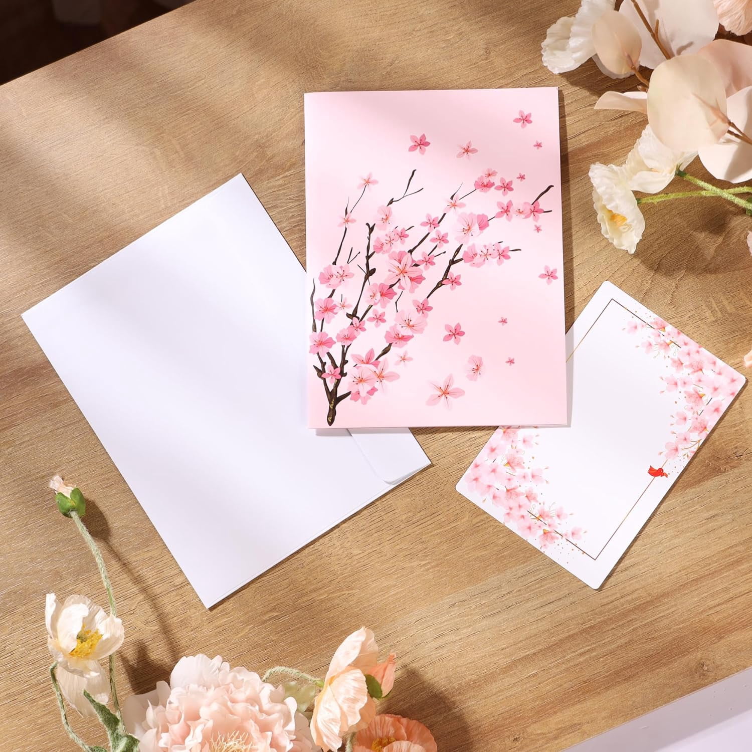 Cherry Blossom Pop Up Card, 3D Popup Flower Birthday Card 6x 8", Ideal Gift for Birthday, Mothers Day, Thank You, Anniversary, Valentines, All Occasion for Women, Wife, Mom, Sister, Grandma, Her