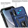 thumbnail image 3 of iPhone XR Case with Slide Camera Cover Drop Tested Military Grade Heavy Duty Protective Durable Sturdy Rotate Ring Kickstand Phone Case for iPhone XR(Blue), 3 of 13