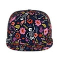 thumbnail image 2 of Fotbe Dancing Skeletons Floral Garden Flat Bill Visor Cap Classic Snapback Hat Polyester Foam Trucker Hat Trucker Cap Adjustable Baseball Cap, 2 of 9