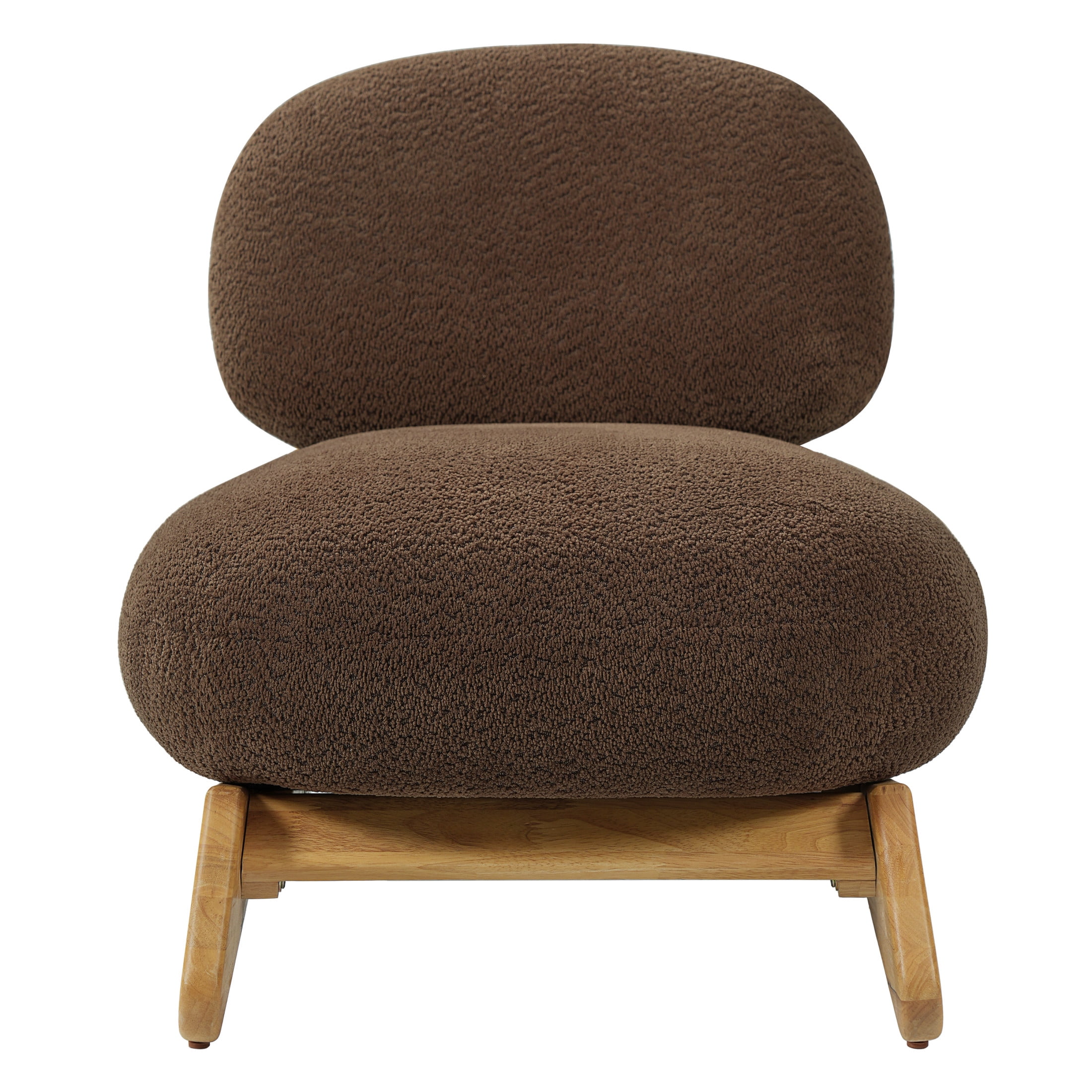 Christopher Knight Home Modern Boucle Upholstered Accent Side Chair with Solid Wood Frame, Brown