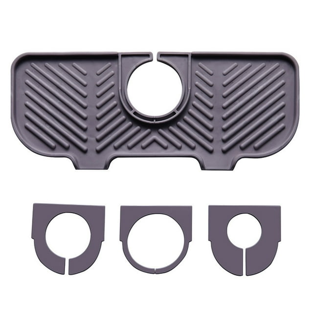 Rbaofujie Kitchen Faucet Sink Splash Guard, Silicone Faucet Water Catcher Mat – Sink Draining Pad Behind Faucet, Rubber Drying Mat for Kitchen & Bathroom Countertop Protect