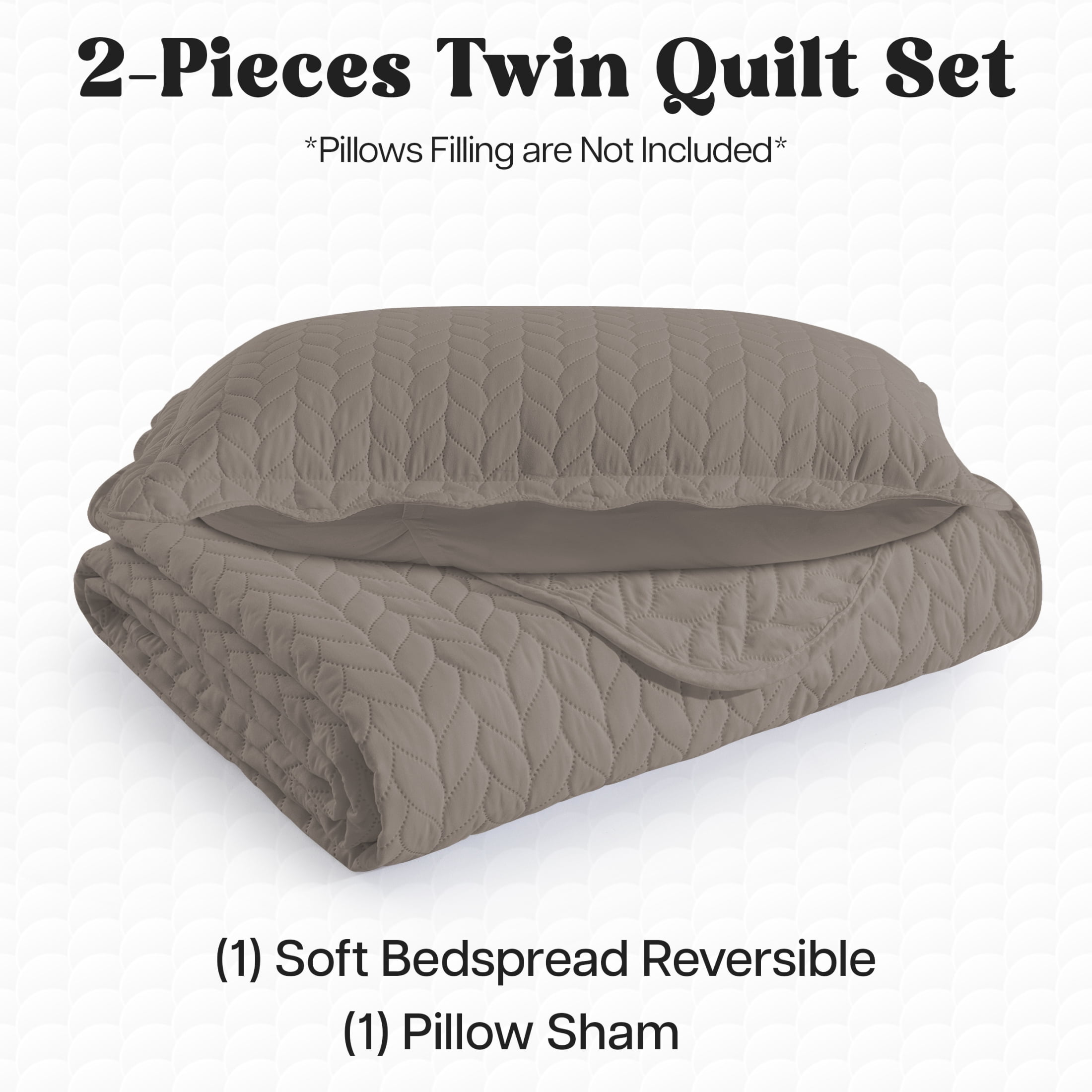 Moonlight20015 3 Piece Quilt Set Lightweight Ultrasoft Microfiber Bedding Beige Color Queen