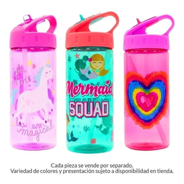 Botella Cool Gear con Popote con Diseño de Sirena 473 ml  Varios Modelos 1 Pieza