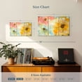 thumbnail image 3 of Elephant Stock Flower Trio Wall Art - Horizontal Multi Panel Canvas - Living Room Wall Decor - Floral And Botanical Multi Panel - Pink And Yellow Decor By Jill Martin - 23" x 14", 3 of 4