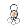 thumbnail image 1 of Sun Orange Flower Plant pintura De acero inoxidable Anillo de metal llavero llavero clip auto regalo, 1 of 3