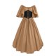 thumbnail image 1 of Gibobby Vestidos elegantes Disfraz medieval para mujer Vestido de camisa irlandesa con manga de trompeta con corsé Vestido tradicional Halloween Mujer M Disfraces de cosplay（Caqui， XXXXL), 1 of 3
