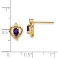thumbnail image 3 of FB Jewels 14K Yellow Gold Diamond & Amethyst Earrings, 3 of 3
