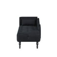 thumbnail image 4 of Aijia 60.6" Velvet Chaise Lounge Buttons Tufted Nailhead Trimmed Solid Wood Legs with 1 Pillow,Burgundy (Left Arm Design) (Black), 4 of 6