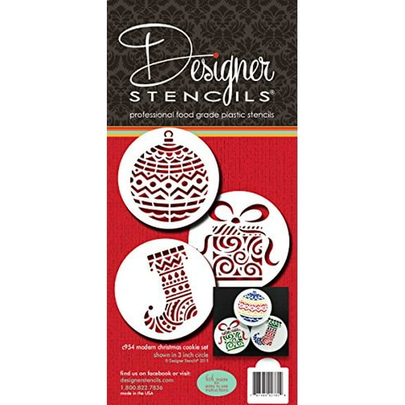 Modern Christmas Cookie Stencil Set by Designer Stencils