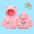 thumbnail image 4 of Godderr Newborn Boys Girls Winter Cotton Coat with Hooded Baby Puffer Down Jacket for Toddler Down Coat Ears Cartoon Coats Long Sleeve Warm Outerwear for 9M-5Y, 4 of 5