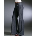 thumbnail image 3 of Pantalones cargo casuales con bolsillo con solapa para mujer, pantalones vaqueros holgados de pierna ancha con botones en la parte delantera, gris oscuro, X-pequeño, 3 of 5