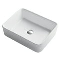 thumbnail image 5 of KRAUS Elavo Modern Rectangular Vessel White Porcelain Ceramic Bathroom Sink, 19 inch and Ramus Single Handle Vessel Bathroom Sink Faucet with Pop-Up Drain in Spot Free Stainless Steel, 5 of 7