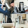 thumbnail image 6 of Car Heating Cup, 300ML Electric Car Cup Travel Heating Cup Insulated Heated Thermos Mug, Stainless Steel Auto Water Heater Kettle Travel Coffee Tea Heated Mug with Cigarette Lighter Plug, 6 of 7
