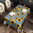 thumbnail image 2 of Blue Sunflower Pattern Rectangle Tablecloth 60"x120",Waterproof Polyester Rectangle Table Cloth, Wipeable Spillproof Polyester Tablecloth for Dining, Camping, Indoor and Outdoor, 2 of 6