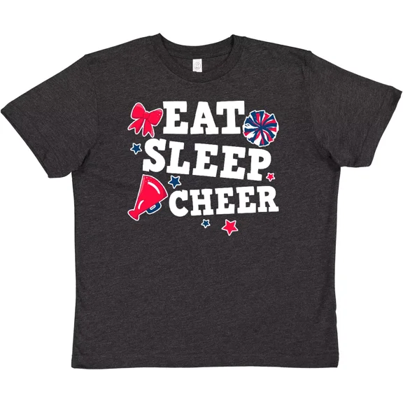 Bella Canvas Cheerleading Eat Sleep Cheer White Toddler T-Shirt Sports Cheerleader I