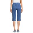 thumbnail image 3 of Real Size Women's Pull On Grommet Stretch Capri Pants, 17”, 3 of 6