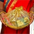 thumbnail image 3 of LOVENSPIRE Handmade Decorated Gift Basket With Readymade Net Packing For Indian Wedding Baby Shower Engagement Diwali Housewarming Return Gifts - Baskets For Storage (10 Inches, Pack Of 5), 3 of 9