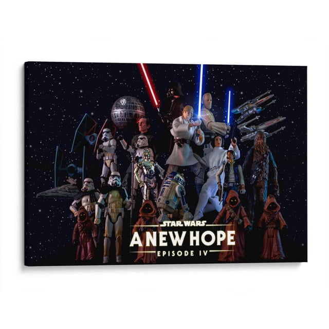 Cuadro decorativo - A New Hope Toy Photo, Memo Rodcam 135x90 Canvas Lab Niños, Películas, Películas Famosas, Star Wars, Superhéroes, Héroes