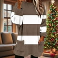 thumbnail image 3 of Womens Long Length Fall Clothes, Long Sleeve Pullover for Women Plus Size Fashion Warm Fleece Color Patchwork Crewneck Sweatshirts with Pockets, 3 of 6