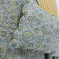 thumbnail image 5 of 3 Piece Classic Country Cottage Cotton Reversible Quilt Bedding Set, Comforter Set, Bedspread for Guest Room, Bedroom, Home, Apartment, Dorm, Hotel, RV, Cottage, Green Paisley, King, 5 of 5