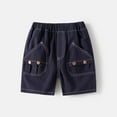 thumbnail image 7 of FLMEI Boys Cotton Shorts for Kids Toddler Casual Elastic Shorts Solid Comfy Lounge loose Shorts Fifth Pants with Pockets 2-10Y, 7 of 7