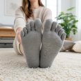 thumbnail image 2 of Toe Socks for Men and Women, 4 Pairs of Cotton, 2 of 7