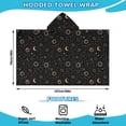 thumbnail image 2 of Black Sun Moon Star Planet Constellation Pattern Hooded Bath Towel，50"x30" for Ages 3 To 12 Kids, Quick Dry Lightweight Soft Microfiber Hood Beach Towel Cover Up for Kids, 2 of 7
