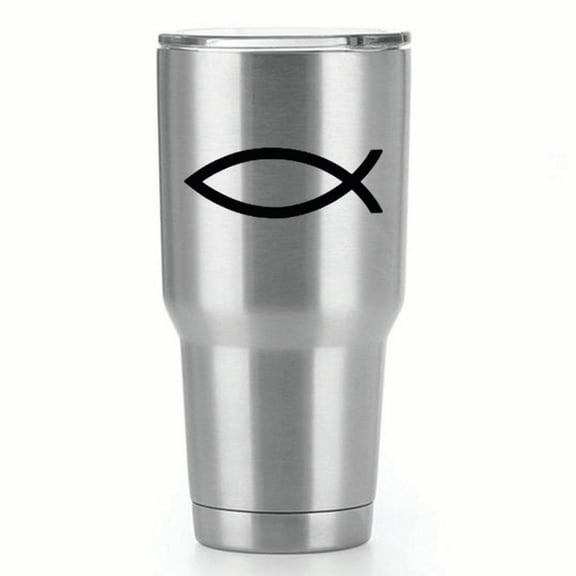 Jesus Fish | Original Symbol of Christian Faith |Single Yeti Decal | 3-Inch Black Vinyl Decal