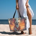 thumbnail image 6 of Fuzoiu Starry Sky Cute Horse Print Waterproof Beach Tote Bag for Women Girls with Zipper,Sandproof Pool Swim Bag,Large Capacity Beach Travel Bag for Pool Swim Travel Everyday, 6 of 7