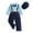 Navy, variant on Odeerbi 0-2 Years Toddler Boys Gentleman Formal Dress Suit Baby Birthday First Year Suits Set Long Sleeve Bodysuit Overall Pants Hat Bow Four Pieces Set Toddler Boys Clothes